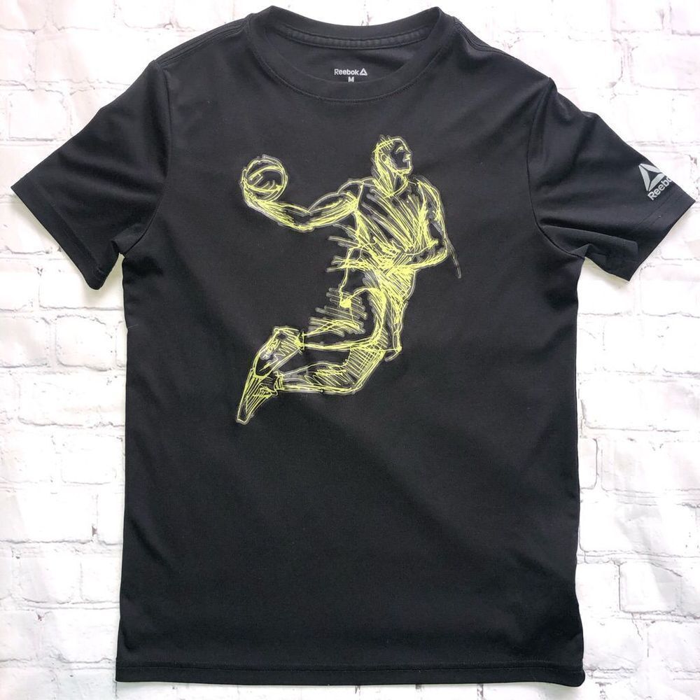 𝅺NWOT Unisex Kids Medium (10/12) Reebok Basketball Graphic SS TShirt